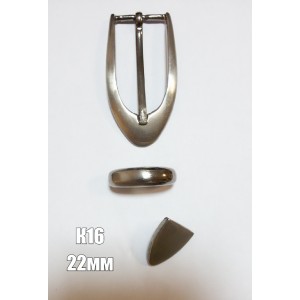 Пряжка тройник К16 (пряжка + шлевка + наконечник) черный/никель